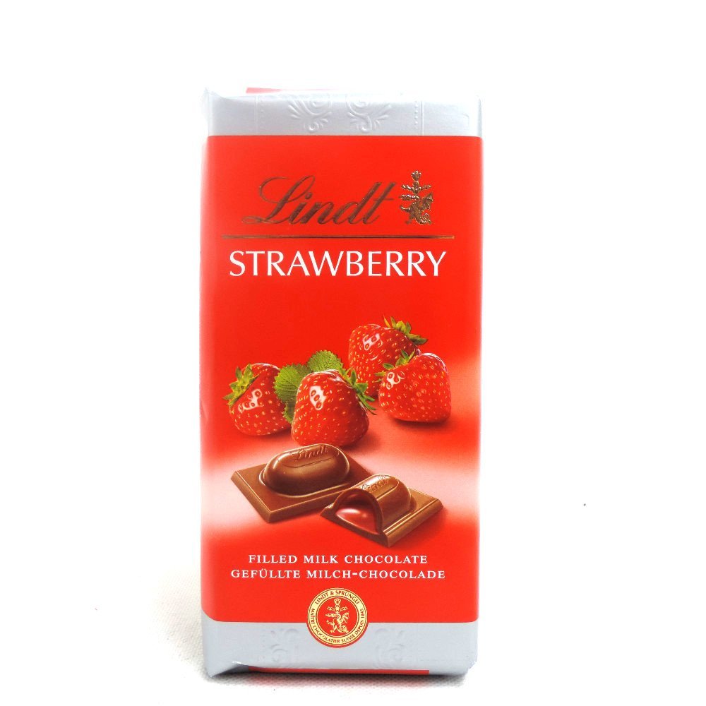 Lindt Strawberry Chocolate Bar 100g Treasure Island Sweets