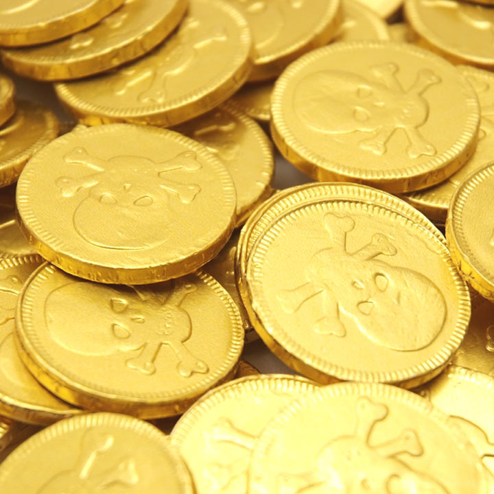 Milk Chocolate Pirate Coins Treasure Island Sweets
