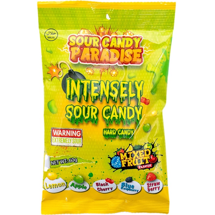Mega Sour Fruits (Intensely Sour)  60g Bag