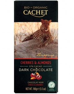 Cachet Cherries & Almonds Organic Dark Chocolate Bar