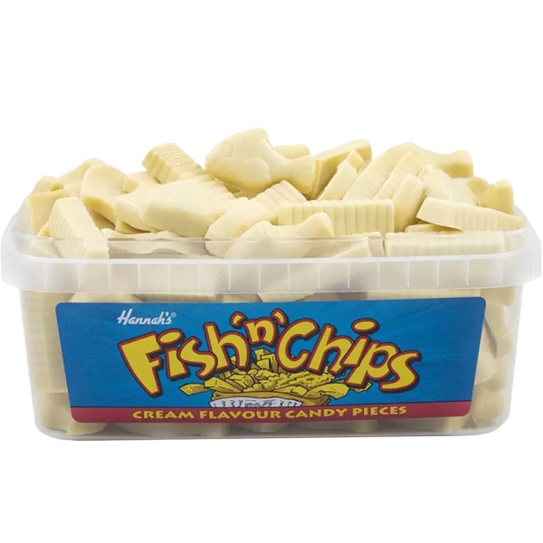 Fish and Chips White Chocolate Tub of 120 (600g)