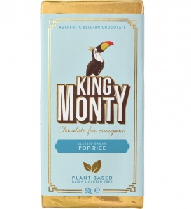 King Monty Vegan Chocolate Bar Pop Rice 90g
