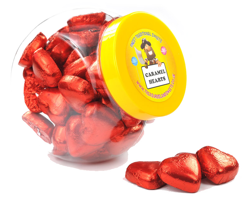 Red Caramel Truffle Hearts Jar