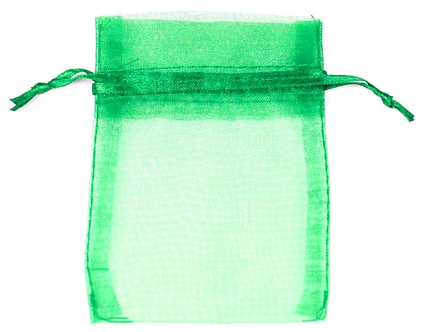 Bright Emerald Organza Bags x 10