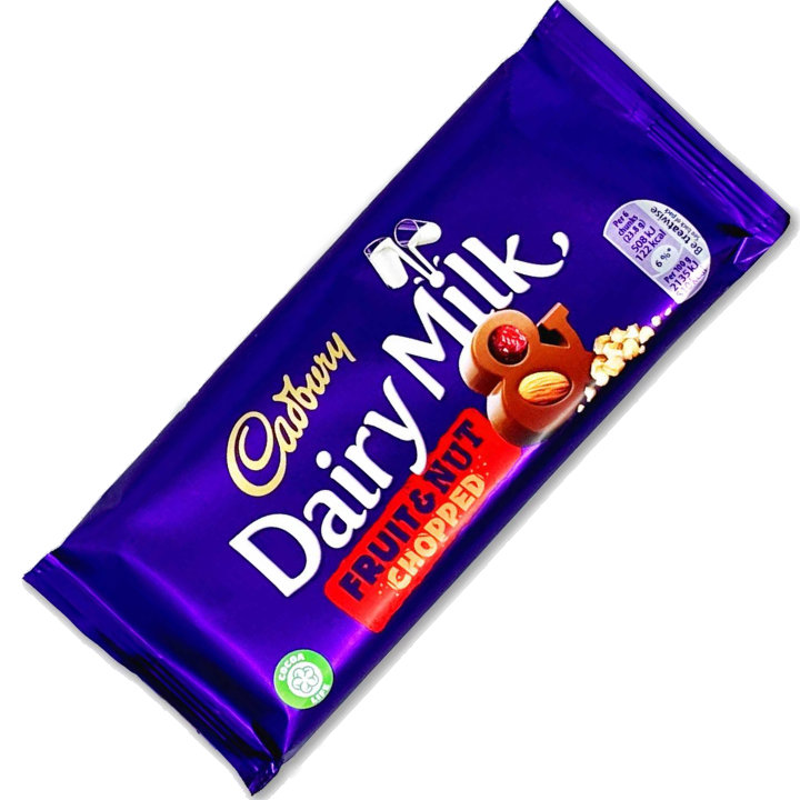 Cadbury Dairy Milk Fruit and Nut Chocolate Bar 120g Size