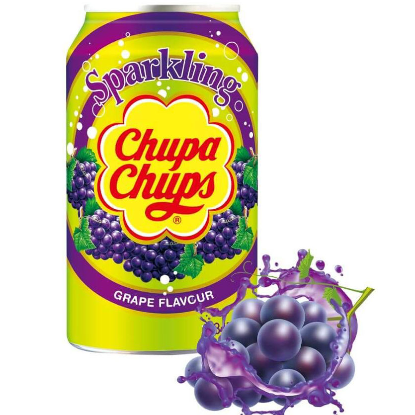 Chupa Chups Sparkling Grape Fizzy Drink Can