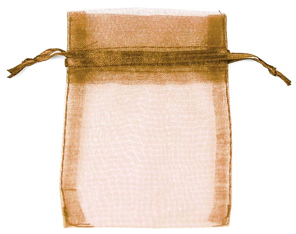 Copper Brown Organza Bags x 10