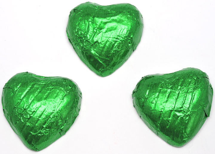Dark Green Chocolate Hearts