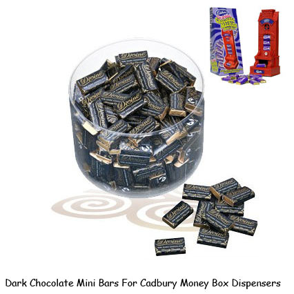 Mini Dark Chocolate Bars For Cadbury Money Box Machines