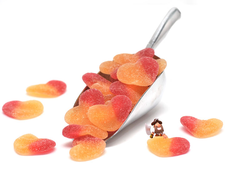 Fizzy Peach Hearts