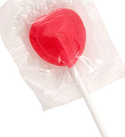 Heart Shaped Lollipops (Jake) Bag Of 100