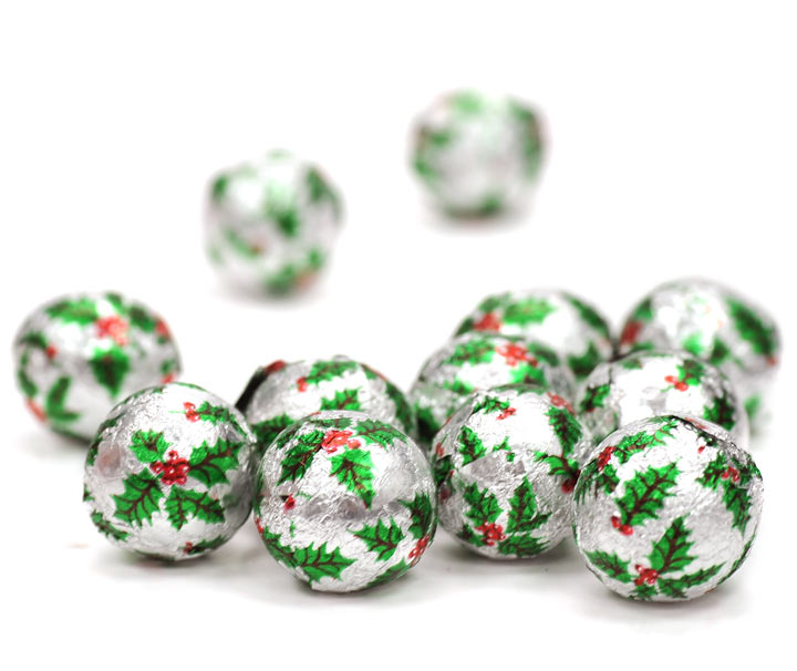 Milk Chocolate Christmas Holly Balls x 500 (3Kg)