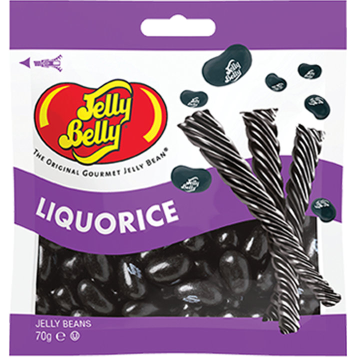 Liquorice Jelly Beans Jelly Belly 70g Bag