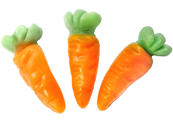Jelly Carrots (Orange Flavour Sweets) treasureislandsweets.co.uk