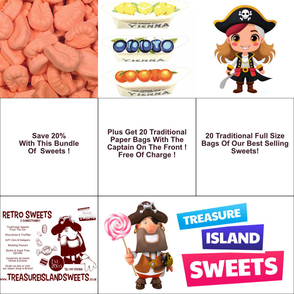 Traditional Sweet Bundle | 20 Bag Retro Sweet Selection | Treasure ...