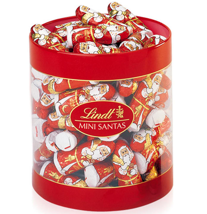 Lindt Mini Chocolate Santas Box Of 63 (700g)