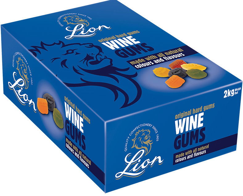 Lions Original WIn Gums 2Kg Box Special Offer treasureislandsweets.co.uk