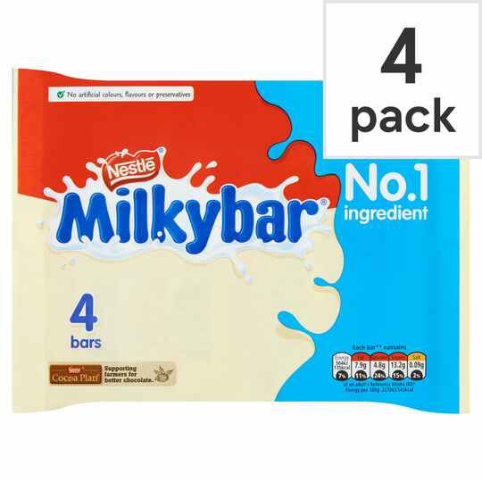 Milkybar White Chocolate Bar Four Pack Nestle Chocolate 