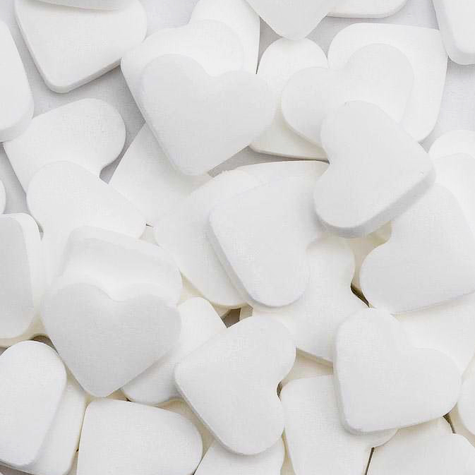 White Mini Mint Hearts x 1000 (1Kg Bag)