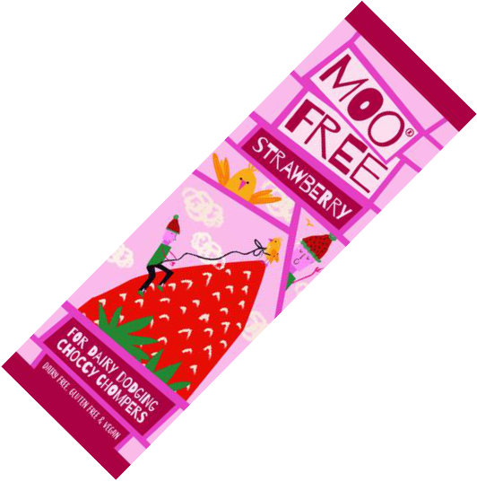 Moo Free Strawberry Flavour Chocolate Bar (Best Before 20.08.21)