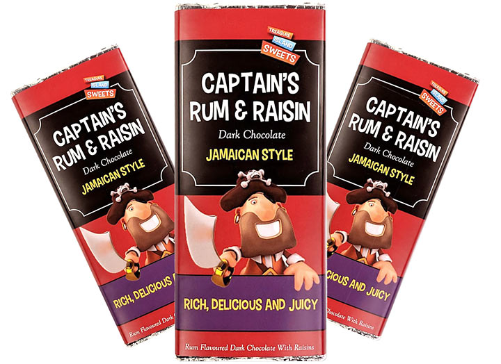 Jamaican Style Rum & Raisin Dark Chocolate Bar 200g