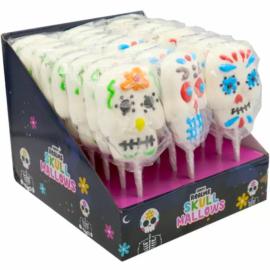 Skull Mallows (Halloween Lolly Treats) - treasureislandsweets.co.uk