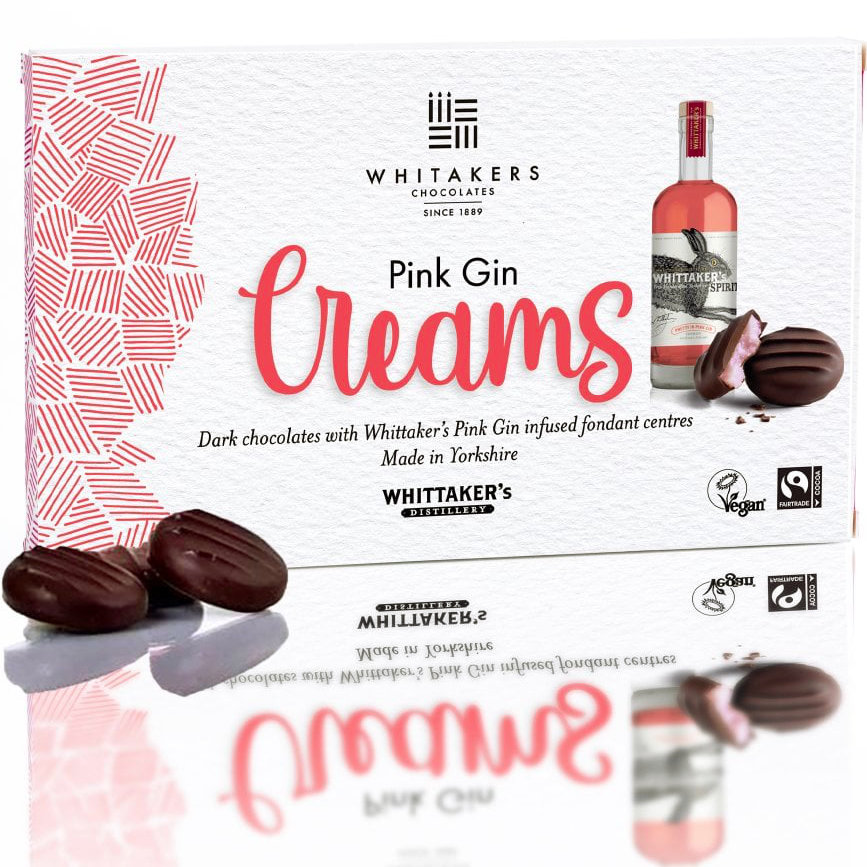 Whitakers Dark Chocolate Pink Gin Creams 150g Gift Box