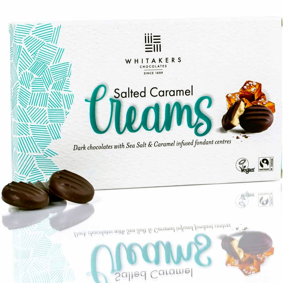 Whitakers Dark Chocolate Salted Caramel Fondant Creams 150g Gift Box