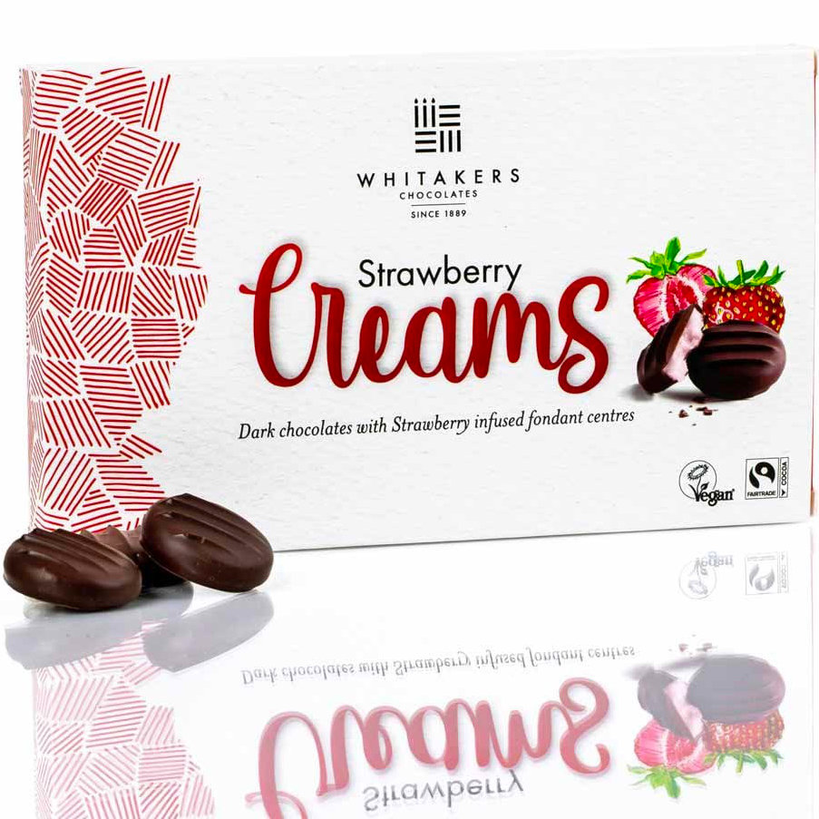Whitakers Dark Chocolate Strawberry Creams 150g Gift Box
