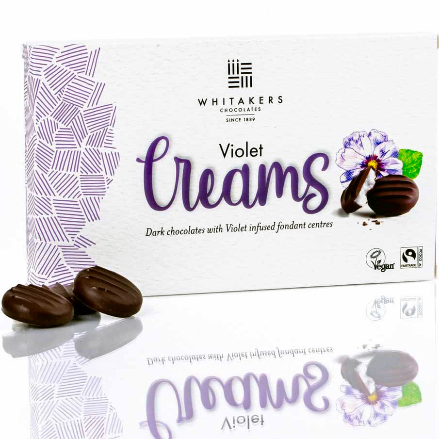Whitakers Dark Chocolate Violet Creams 150g Gift Box