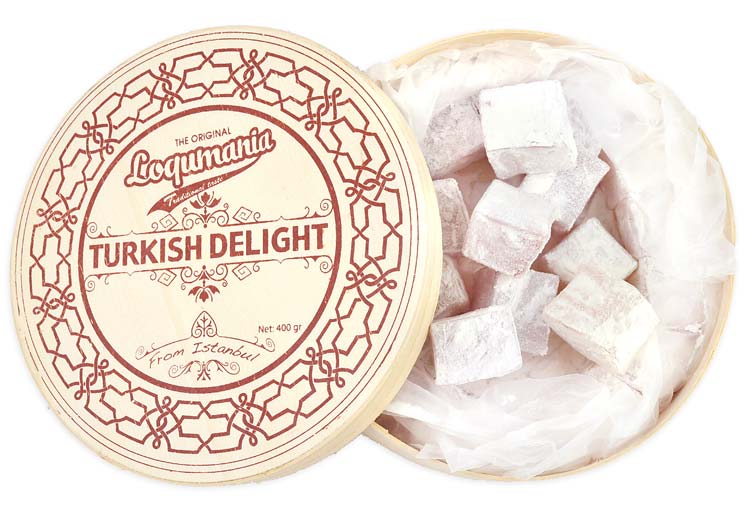Turkish Delight Round Wooden Gift Box 400grams
