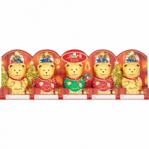 Lindt Gold Teddy Festive Bears 5 Pack