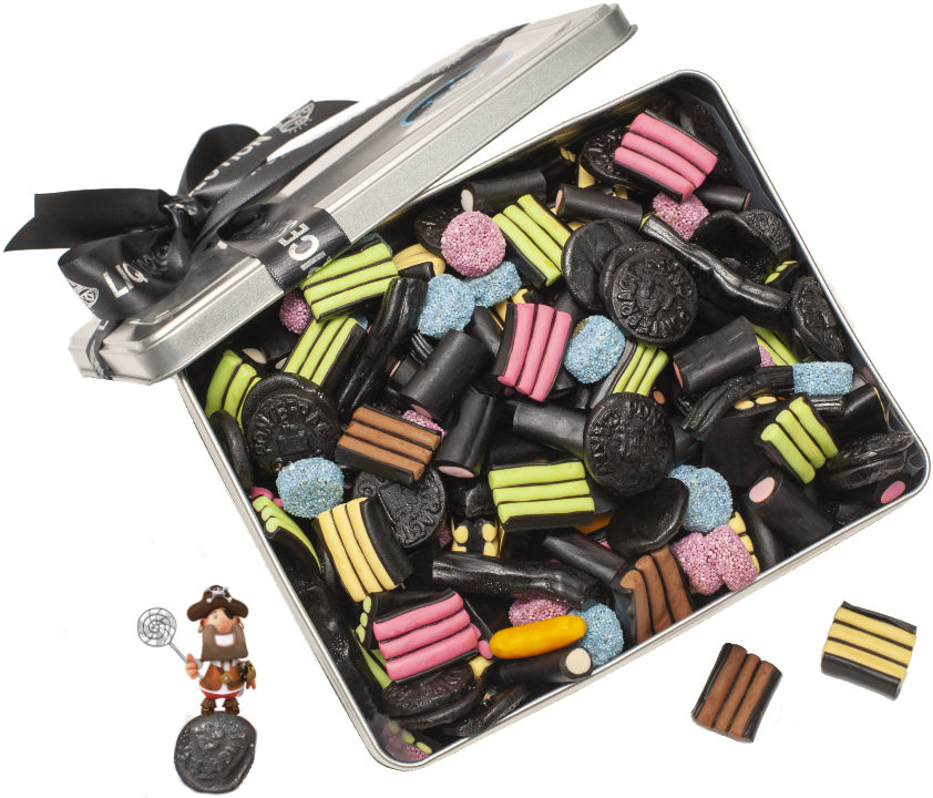 Liquorice Assortment Selection Tin - Personalised Ribbon