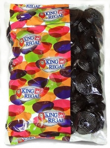 Liquorice Wheels (King Regal) 1Kg Bag