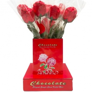 Milk Chocolate Roses - Box Of 18 Edible Flowers