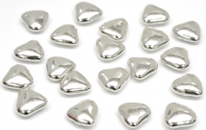 Mini Silver Chocolate Heart Dragees 800g Bag (approx 700pcs)