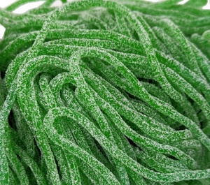 Sour Fizzy Apple Laces 1Kg Bag