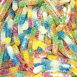 Sour Fizzy Gummy Worms (1Kg Mega Bag)