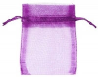 Aubergine Organza Bags x 10