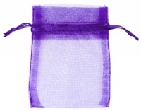 Purple Organza Bags x 10