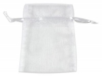 Silver Organza Bags x 10