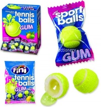Tennis Balls Lemon & Lime Flavour Liquid Filled Bubblegum