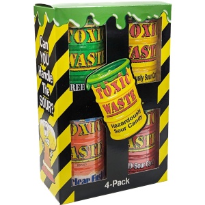 Toxic Waste Four Pack (Sour Candy Cans)